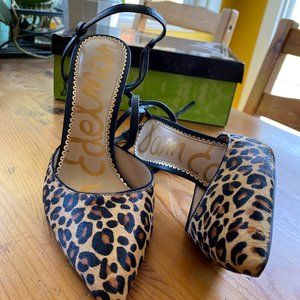 Sam Edelman Leopard Ankle-strap Pumps